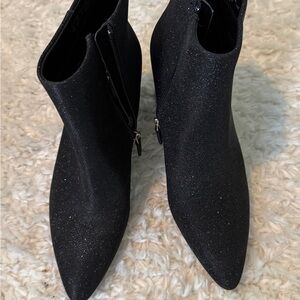 kate spade Black Sparkle Pointed Toe Ankle Booties